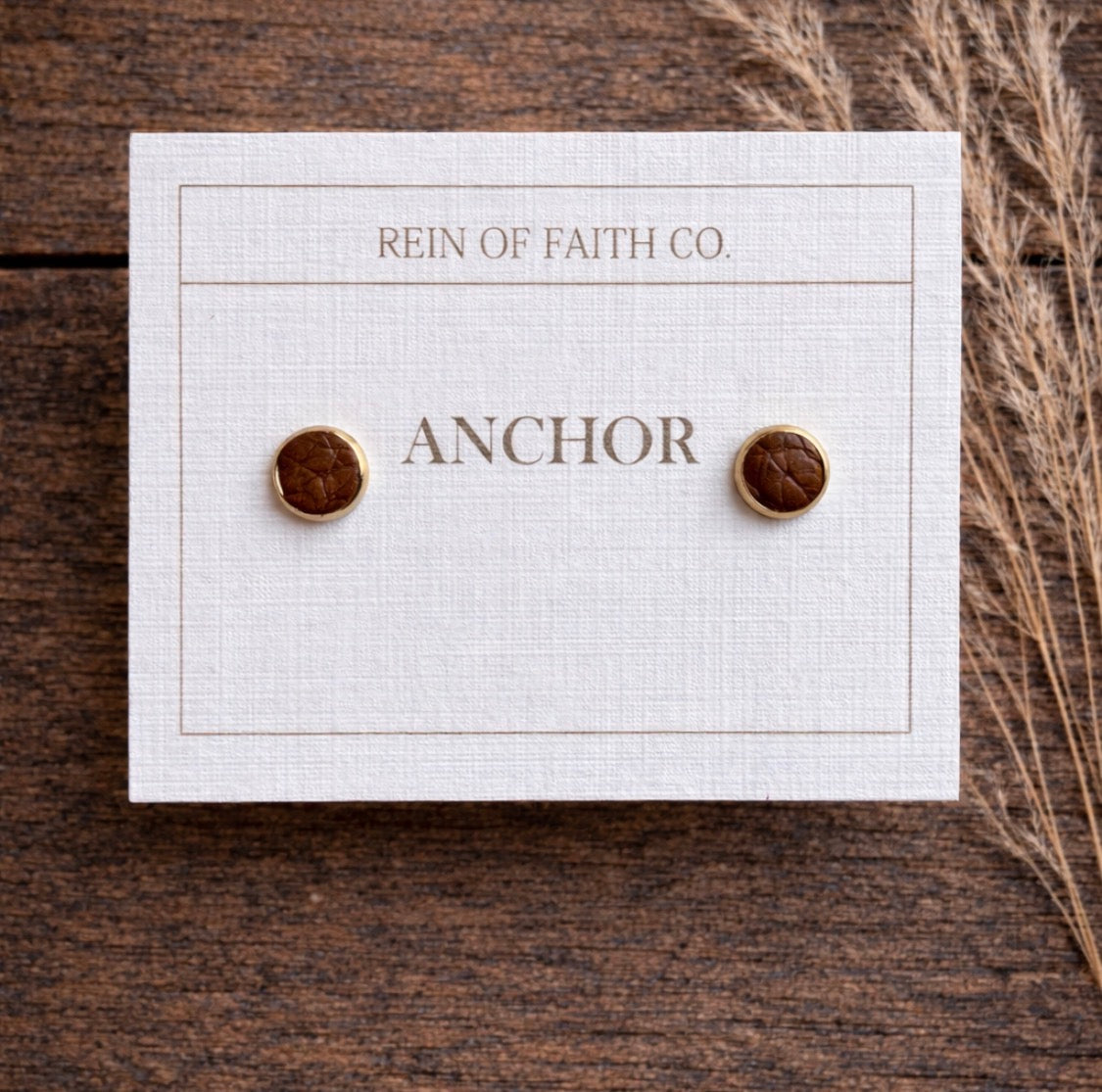 Anchor • Chestnut Petite Studs
