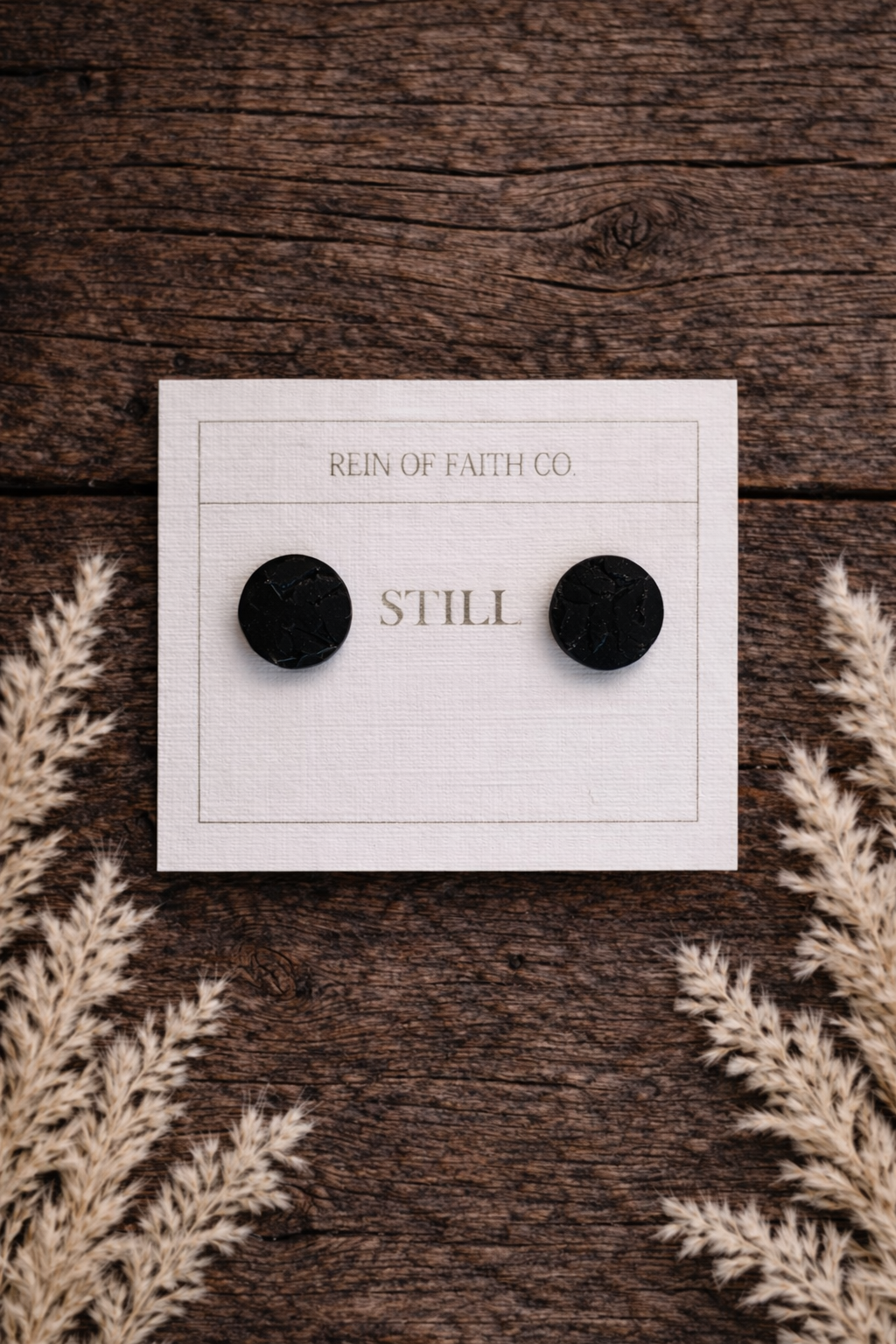 Still • Midnight Bloom Clay Studs