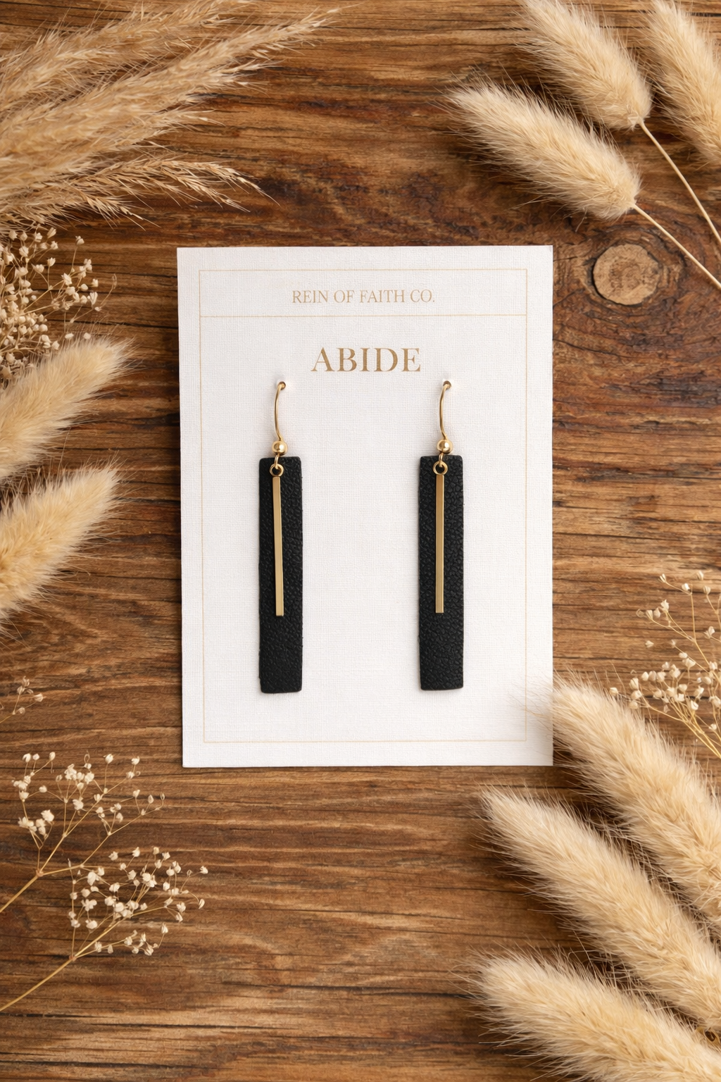 Abide • Ebony Bar Earrings