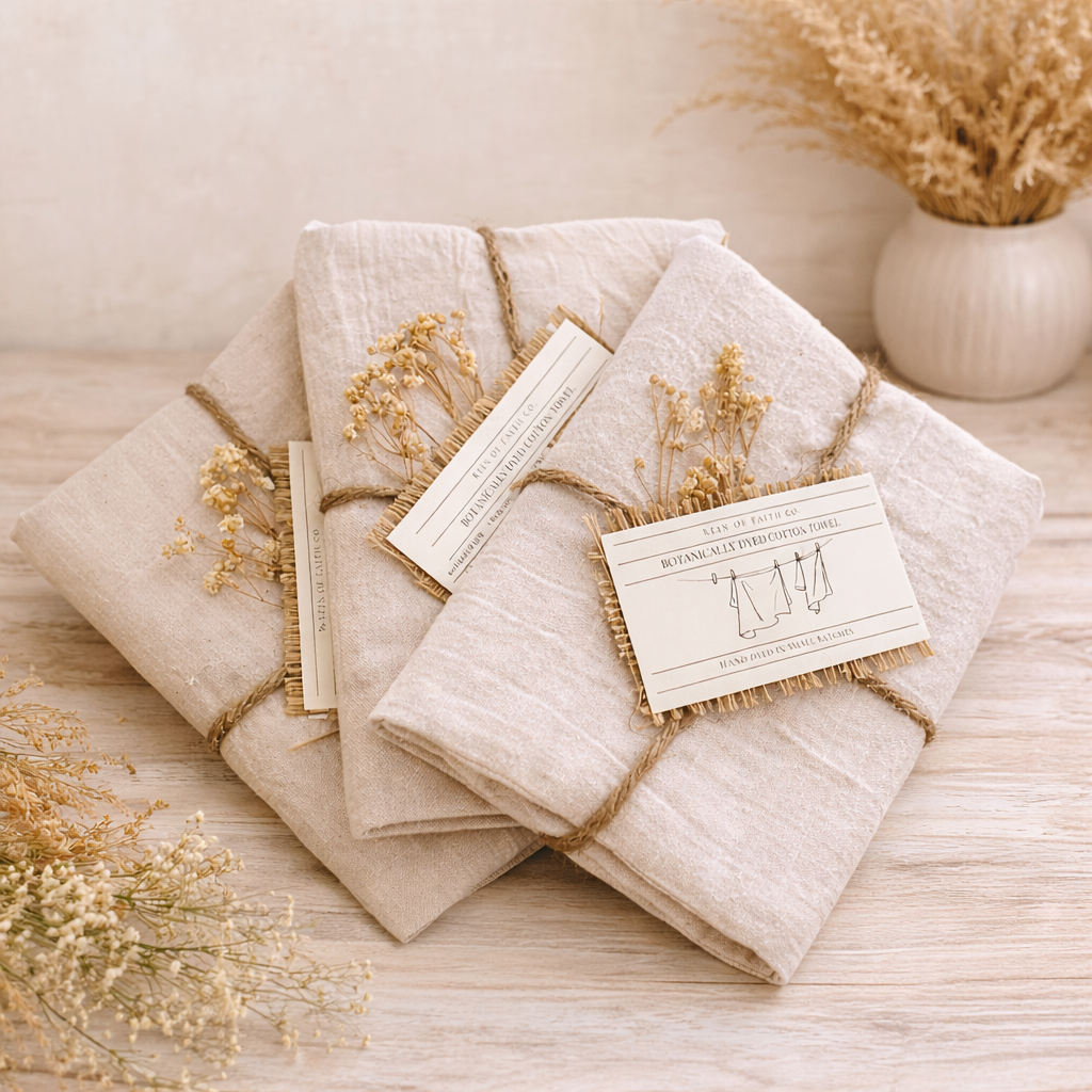 Botanically Dyed Cotton Tea Towels