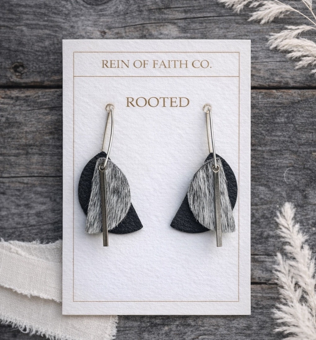 Rooted • Iron Hide Layer Earring